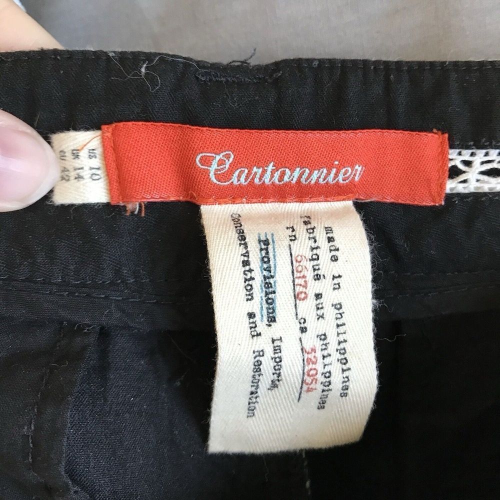 Anthropologie Cartonnier Neda Shorts Black White Geometric Print 4” Retro Mod 10 - Picture 9 of 10